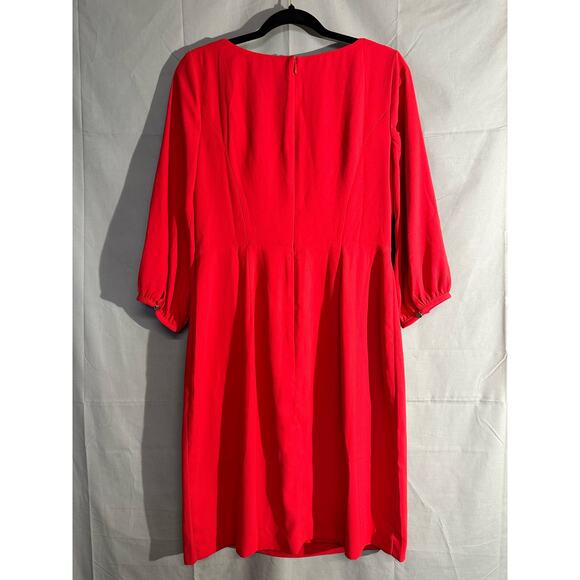 Talbots Dress Womens 4 Red Knee Length Office Eyelet Classic Modest Professional - Picture 3 of 7